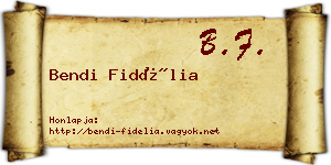 Bendi Fidélia névjegykártya